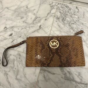 Michael Kors snakeskin wristlet